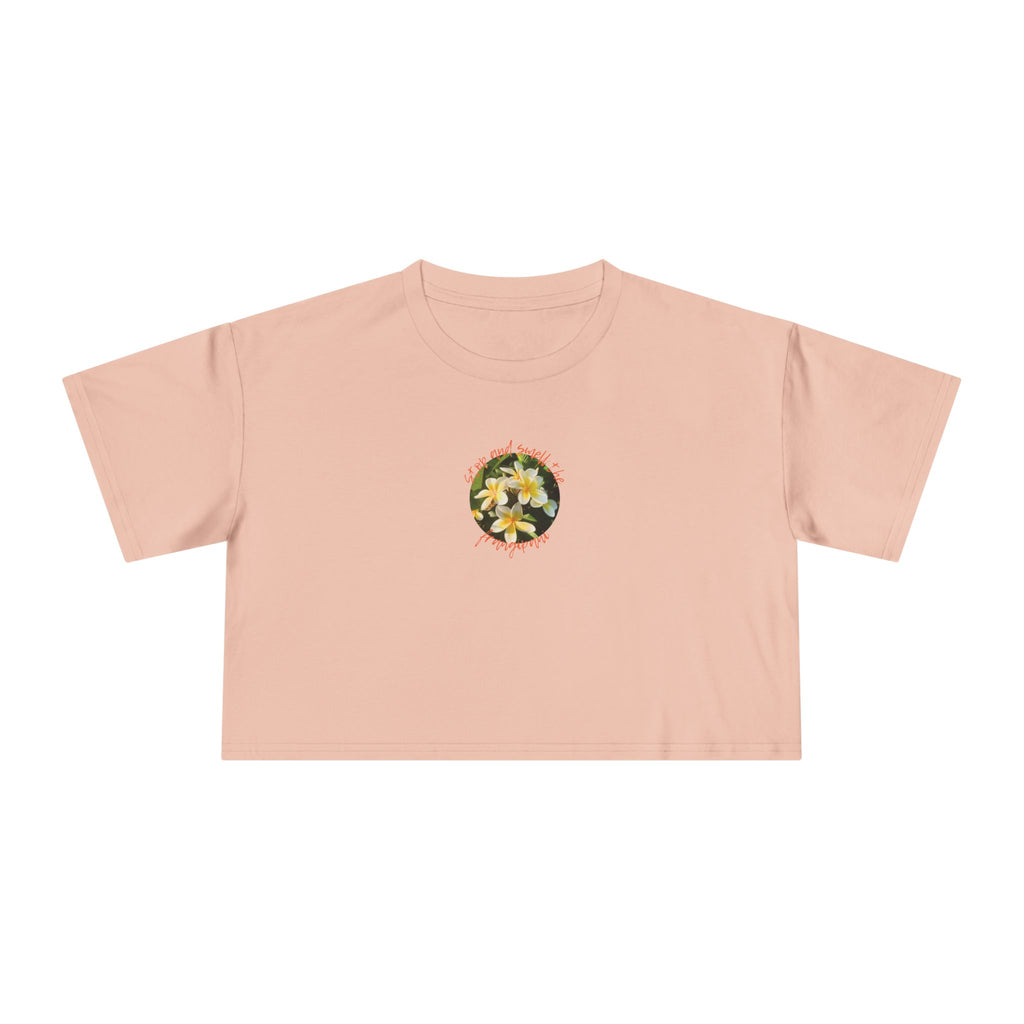Crop Tee - Stop and smell the frangipani - Ladies - Front design only