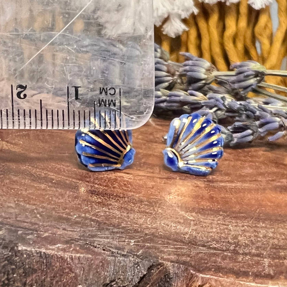 Porcelain Stud Earrings - Sea Shell - Maris - Wolf and Clay - VERY LIMITED STOCK